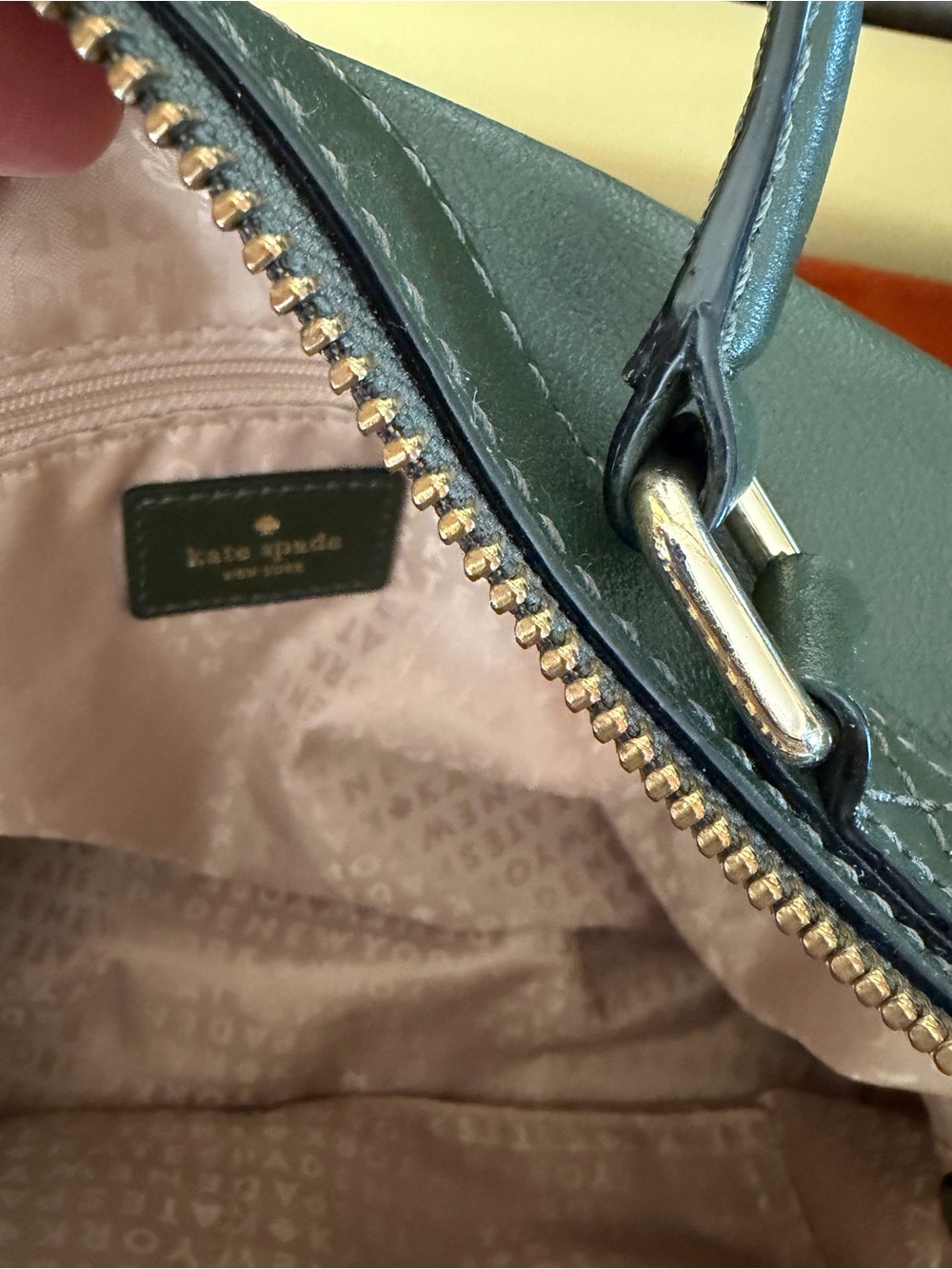 Kate Spade Southport Avenue Green Leather Satchel Crossbody - Picture 6 of 11